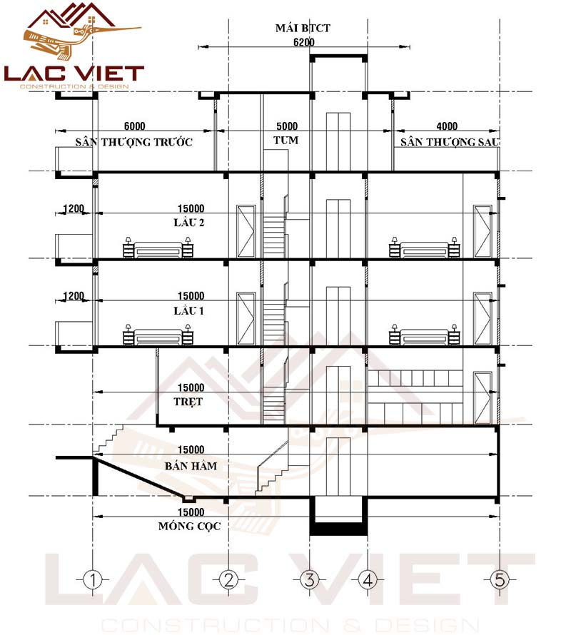 Cách tính diện tích nhà phố có tầng hầm