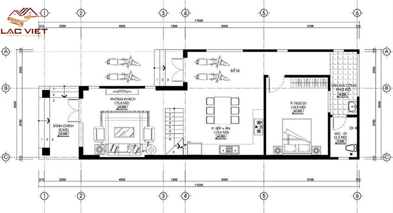 Gác lửng nhà cấp 4 mái thái