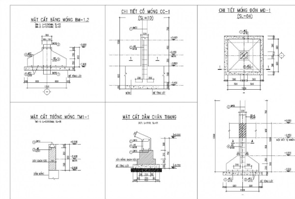 Cách đọc bản vẽ móng trong nhà