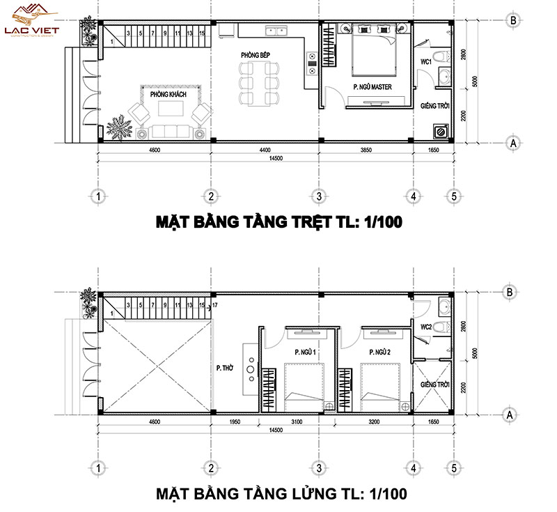 Bản vẽ nhà cấp 4 gác lửng